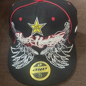 Black and Red Embroidered Cap
